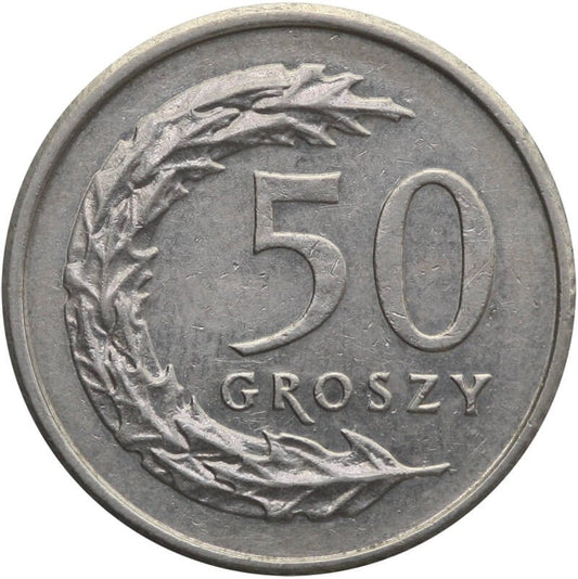 Destrukt, 50 groszy 2009, skrętka w lewo ~25 stopni, st. 2-