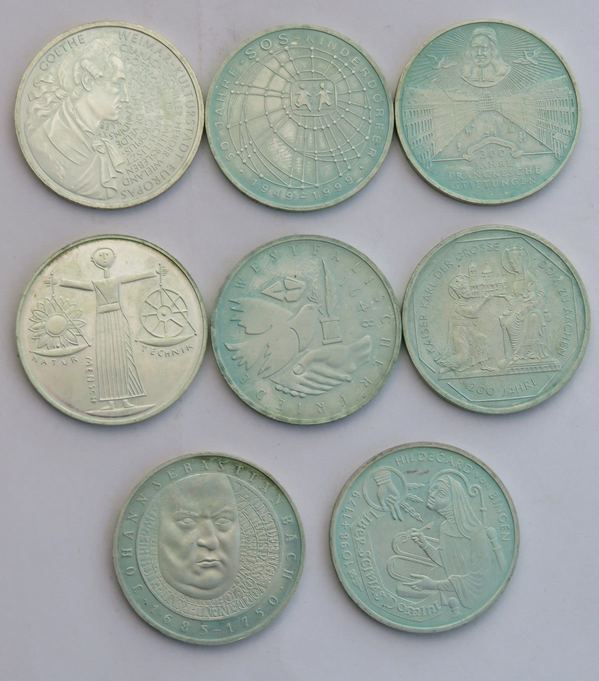 Lot: 8 x 10 marek Niemcy Srebro Ag 925