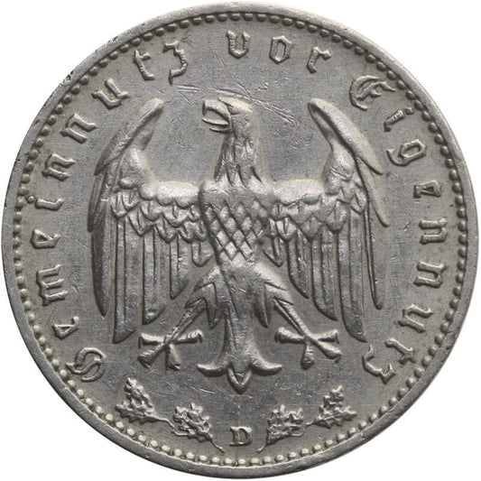 Niemcy - Trzecia Rzesza 1 reichsmarka, D, 1939