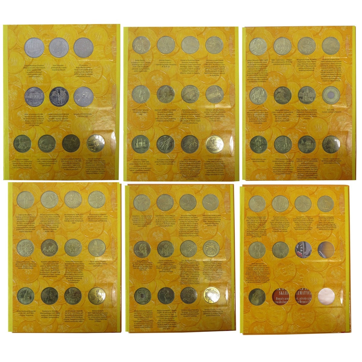 Pełny zestaw / komplet monet 2 zł GN 1995-2003, 63 szt. + album