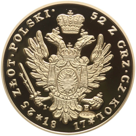 Replika 25 Złotych Królestwo Kongresowe 1815 - 1835, platerowana