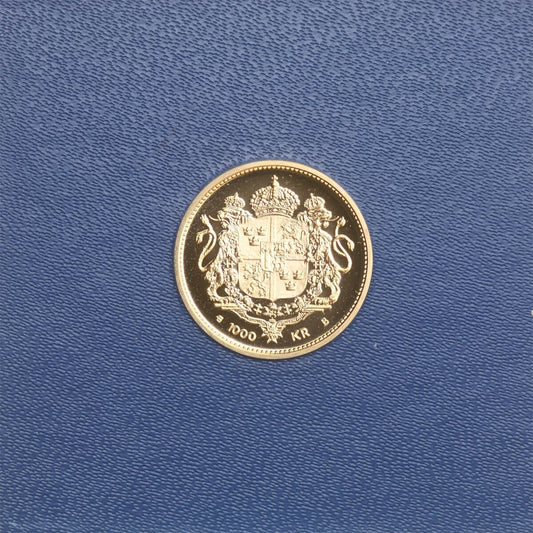 Szwecja 1000 koron, 1996, złoto Au900, 5.8g, Karol XVI Gustaw