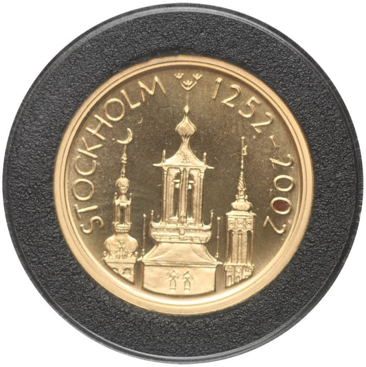 Szwecja 2000 koron, 2002, złoto Au900, 12g, król Gustaw III