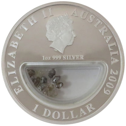 1$, Skarby Australii - Diamenty, Ag 999 + diamenty