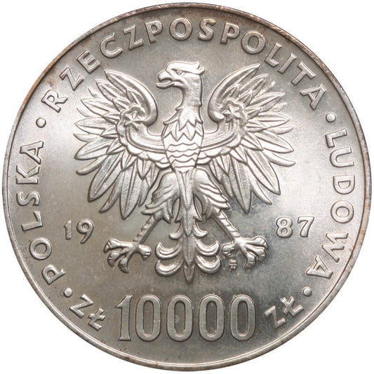 10.000 zł Jan Paweł 2, 1987, Srebro, stan 1