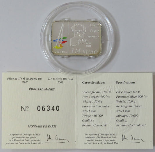 1/4 euro, Francja - Edouard Manet, 2008