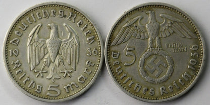 2 x 5 marek Hindenburg 1936, A + E