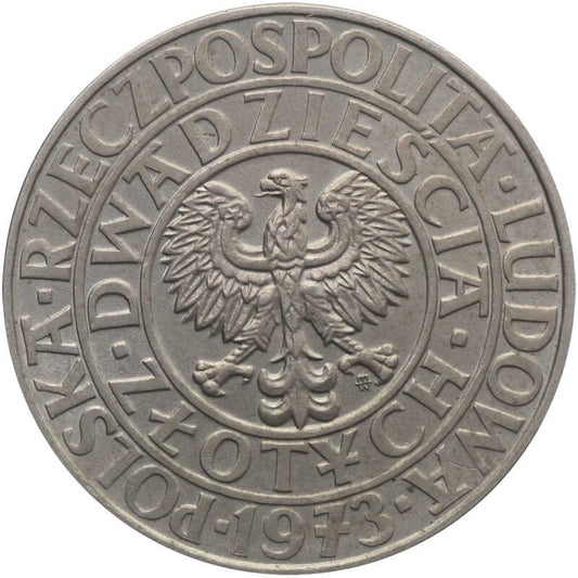 20 złotych kwitnące drzewo 1973 próba, piękna