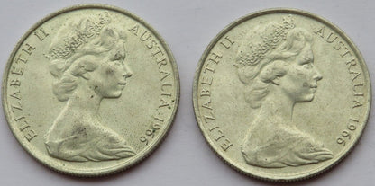 Australia, 2 x 50 centów 1966, stan 2+