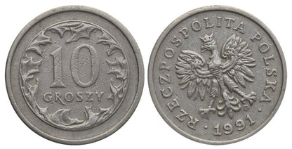 Destrukt, 10 groszy 1991, skrętka w lewo 15 stopni, st. 3+