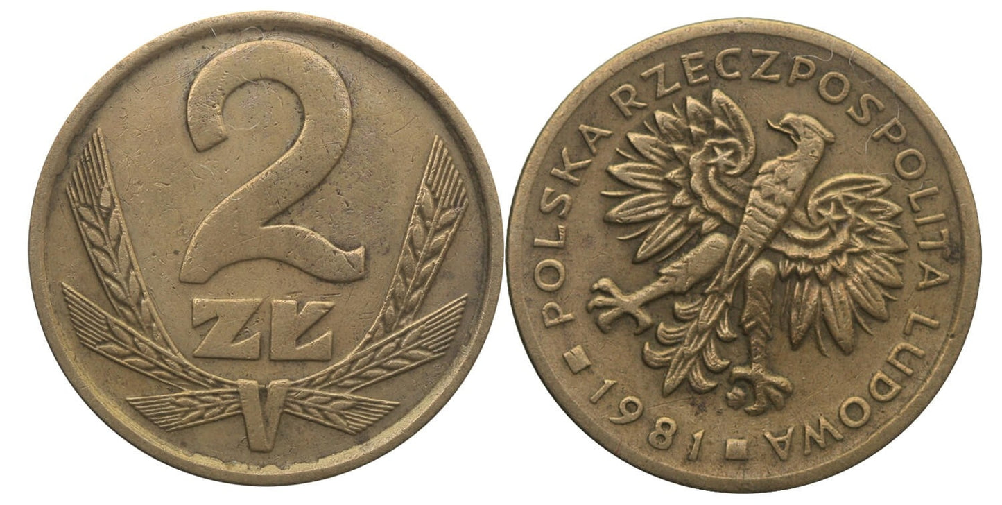 Destrukt, 2 zł 1981, skrętka w prawo ~20 stopni, st. 3+