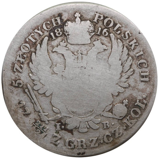 Królestwo Polskie  5 złotych, 1816, stan 4