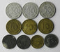 Lot 10 szt.: Niemcy 3 rzesza: 3x 50 fenigów, 3x 10 fenigów, 4x 5 fenigów