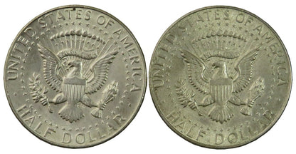 Lot: 2 x USA 1/2 dolara half dollar Kennedy, 1965 + 1966, stany 2/2-,