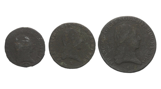 Lot: Austria, 3 krajcary 1800,1 krajcar 1800, 1/2 kracjara 1812