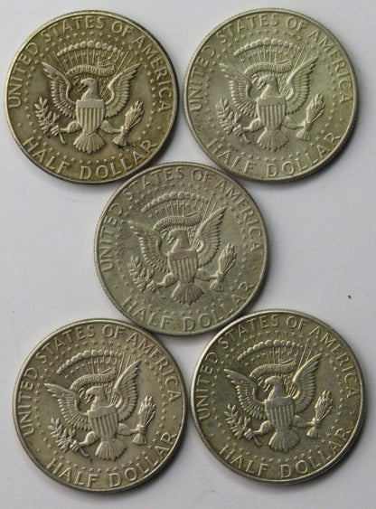 Lot: USA 5 x 1/2 dolara half dollar Kennedy 1964, stan ~2