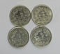 Niemcy, 4 x 1/2 marki, różne roczniki: 1912 (J), 1914 (A), 1915 (G), 1916 (A), ładne