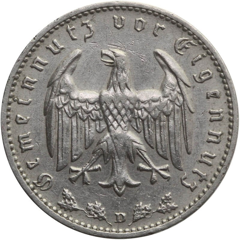 Niemcy - Trzecia Rzesza 1 reichsmarka, D, 1939