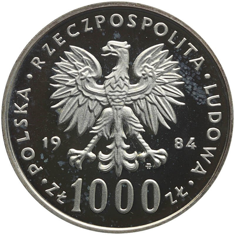 Polska 1000 złotych, 1984 40 rocznica PRL, PRÓBA, Srebro