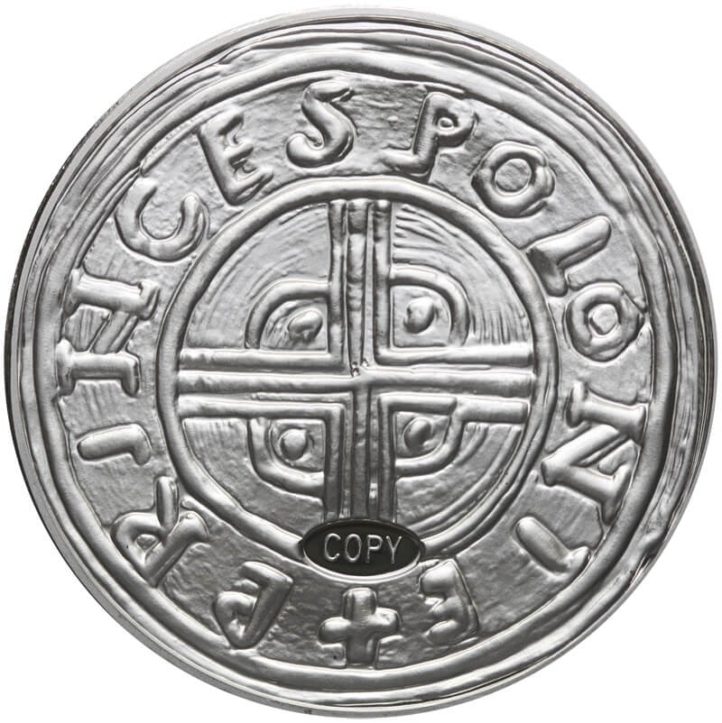 Replika  Denar Bolesława Chrobrego, platerowana