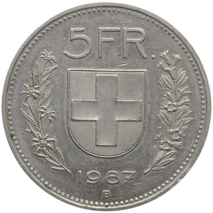 Szwajcaria 5 franków, 1967, stan 3+