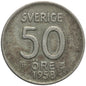 Szwecja 50 ore, 1958, srebro