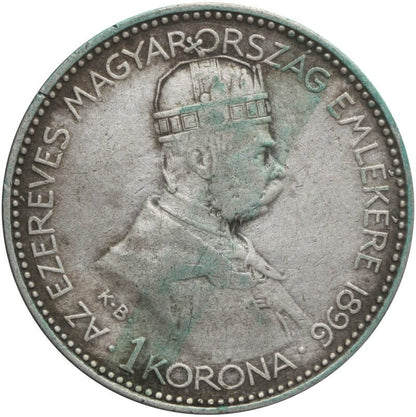 Węgry, 1 korona 1896. Milenium. St. 3.