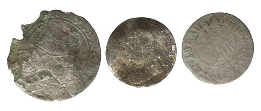 Zestaw 3 monet do identyfikacji, srebro, stan 6